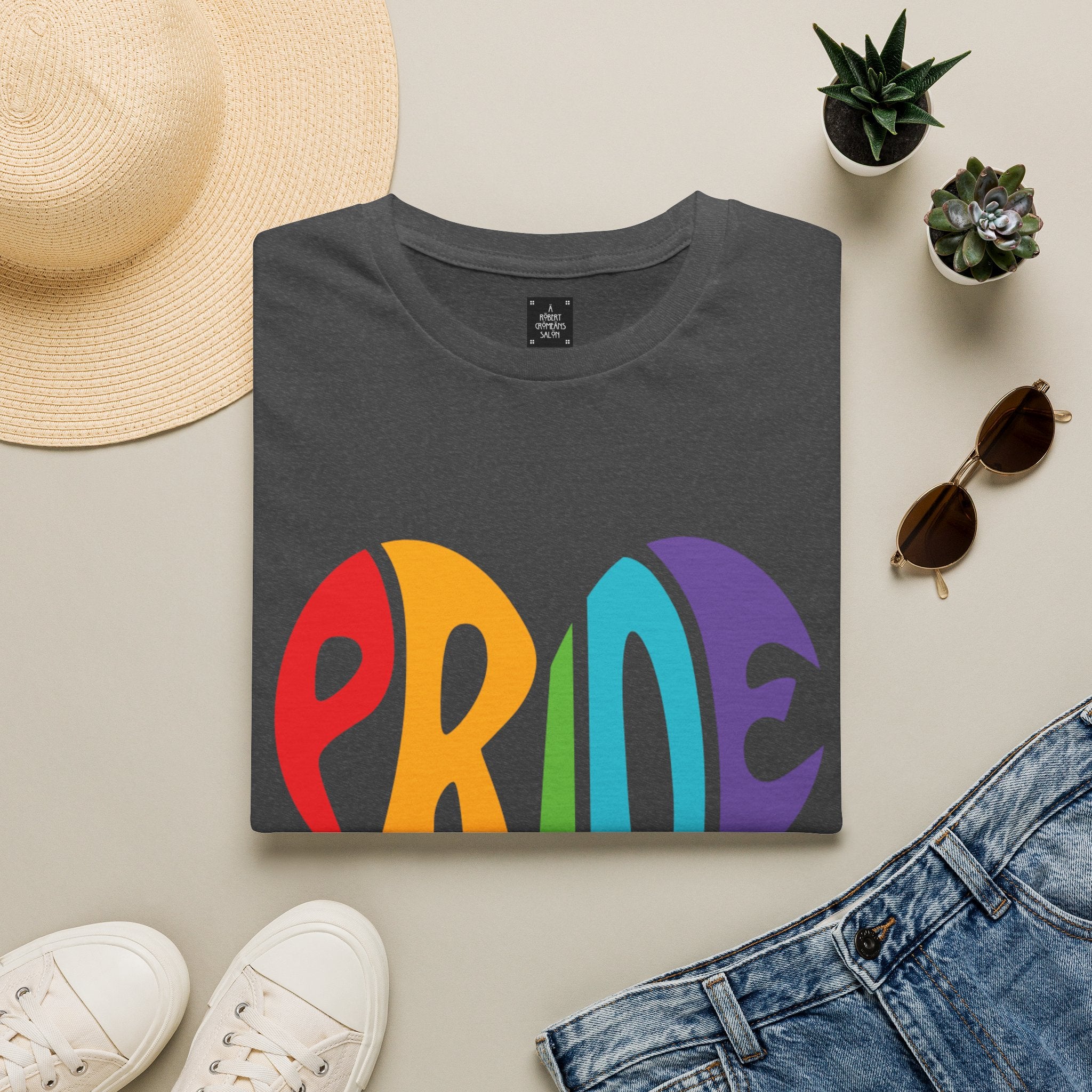 Pride Heart T-Shirt — Rainbow "PRIDE" Graphic Tee unisex fit