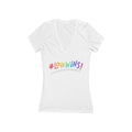 Pride Heart V-Neck Tee — #LoveWins Rainbow  T-Shirt Feminine Fit