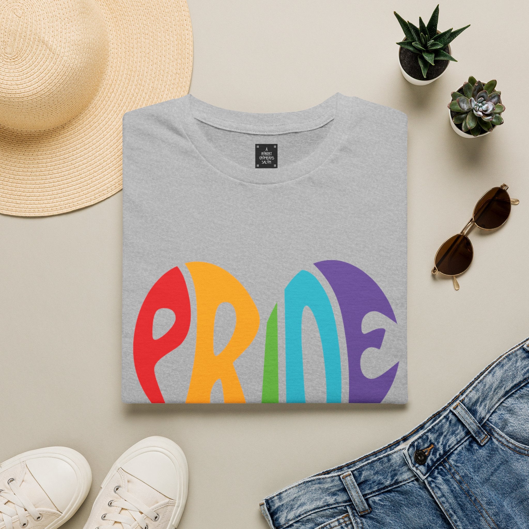 Pride Heart T-Shirt — Rainbow "PRIDE" Graphic Tee unisex fit