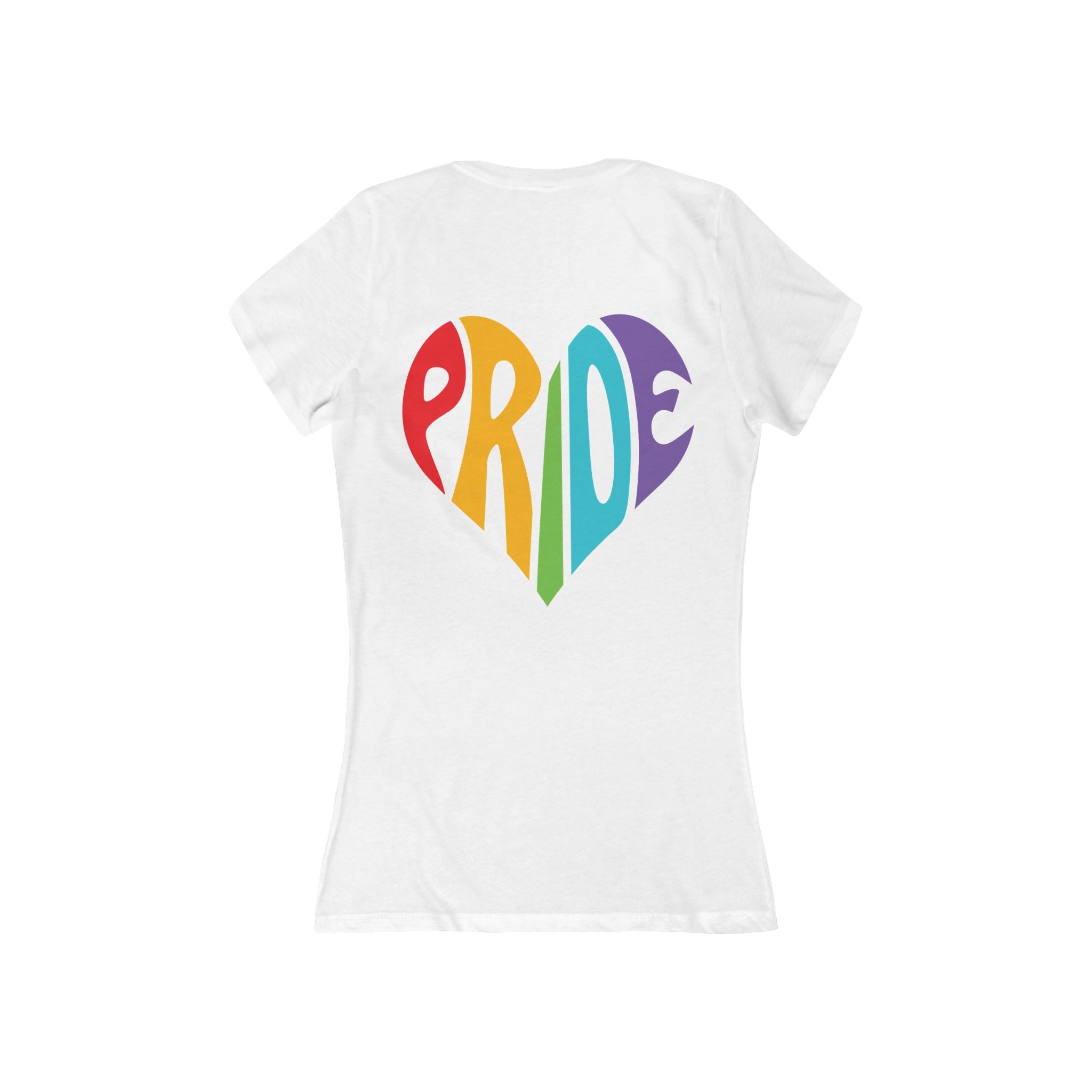 Pride Heart V-Neck Tee — #LoveWins Rainbow  T-Shirt Feminine Fit