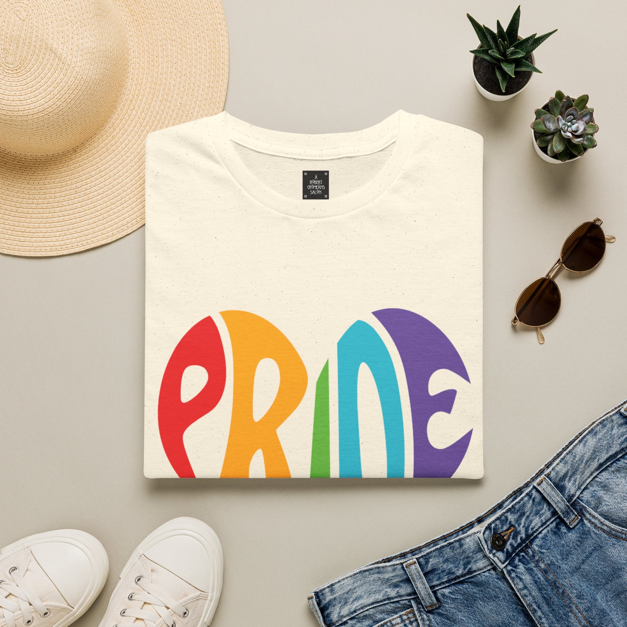 Pride Heart T-Shirt — Rainbow "PRIDE" Graphic Tee unisex fit