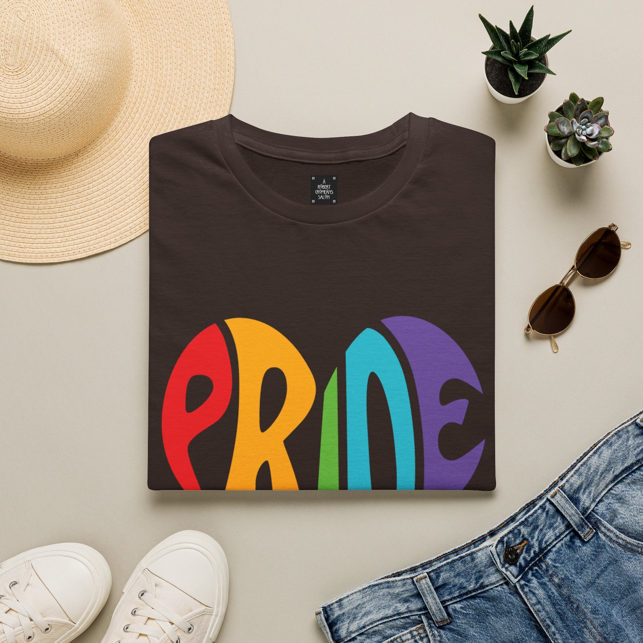 Pride Heart T-Shirt — Rainbow "PRIDE" Graphic Tee unisex fit