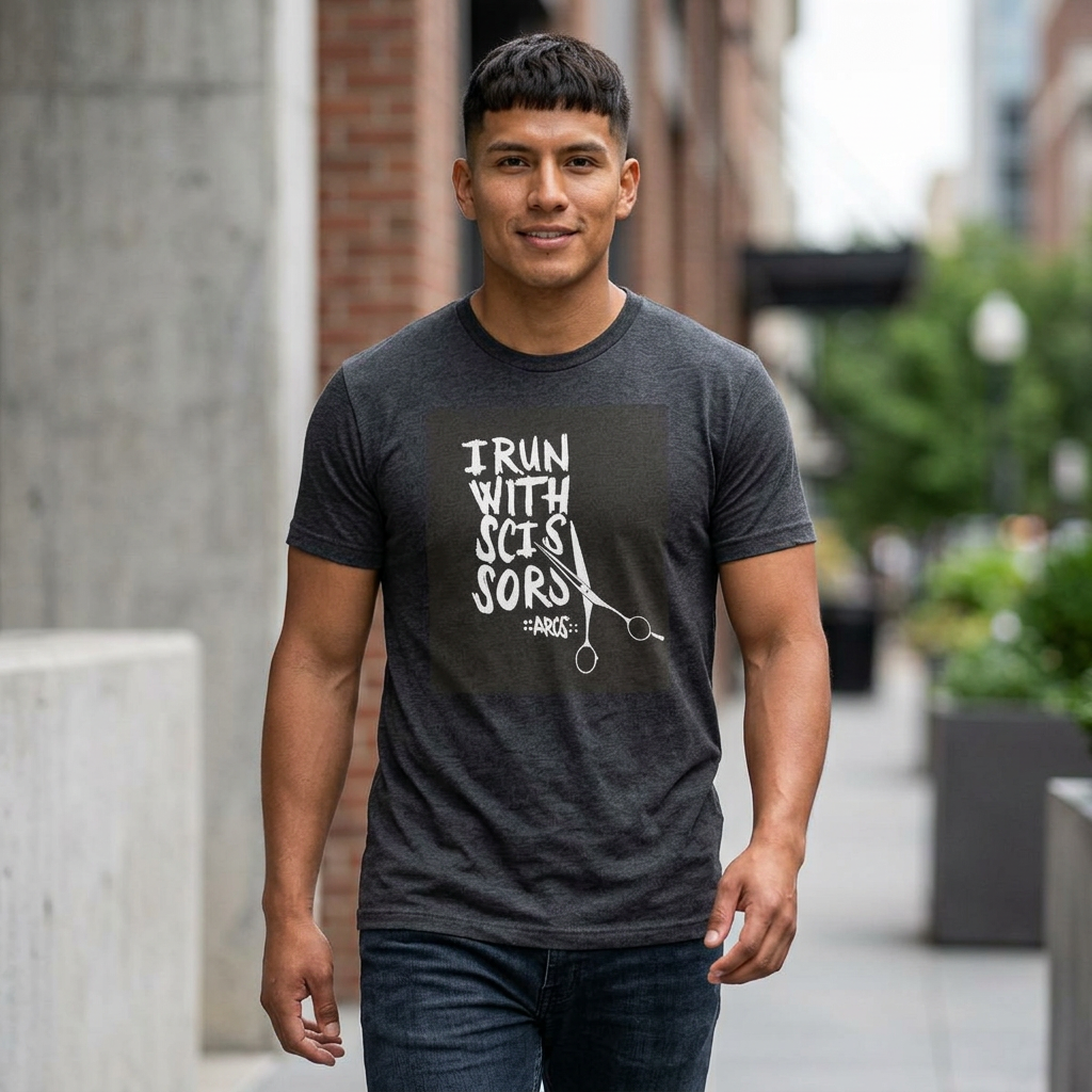 "I Run With Scissors"  Hairdresser Tee - made for all with a more fitted feel