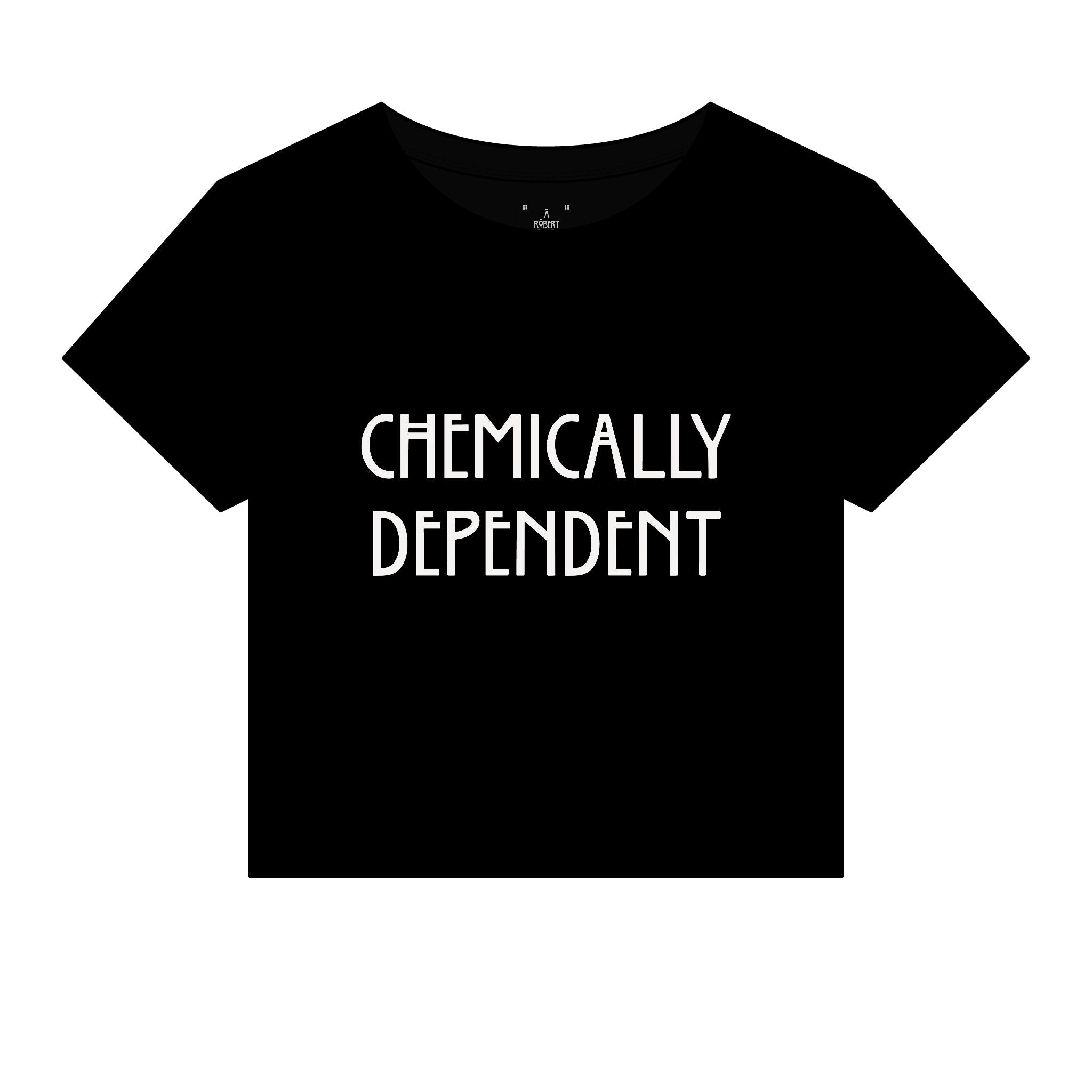 Chemically Dependent Baby Tee — Micro Rib Cropped Graphic Tee