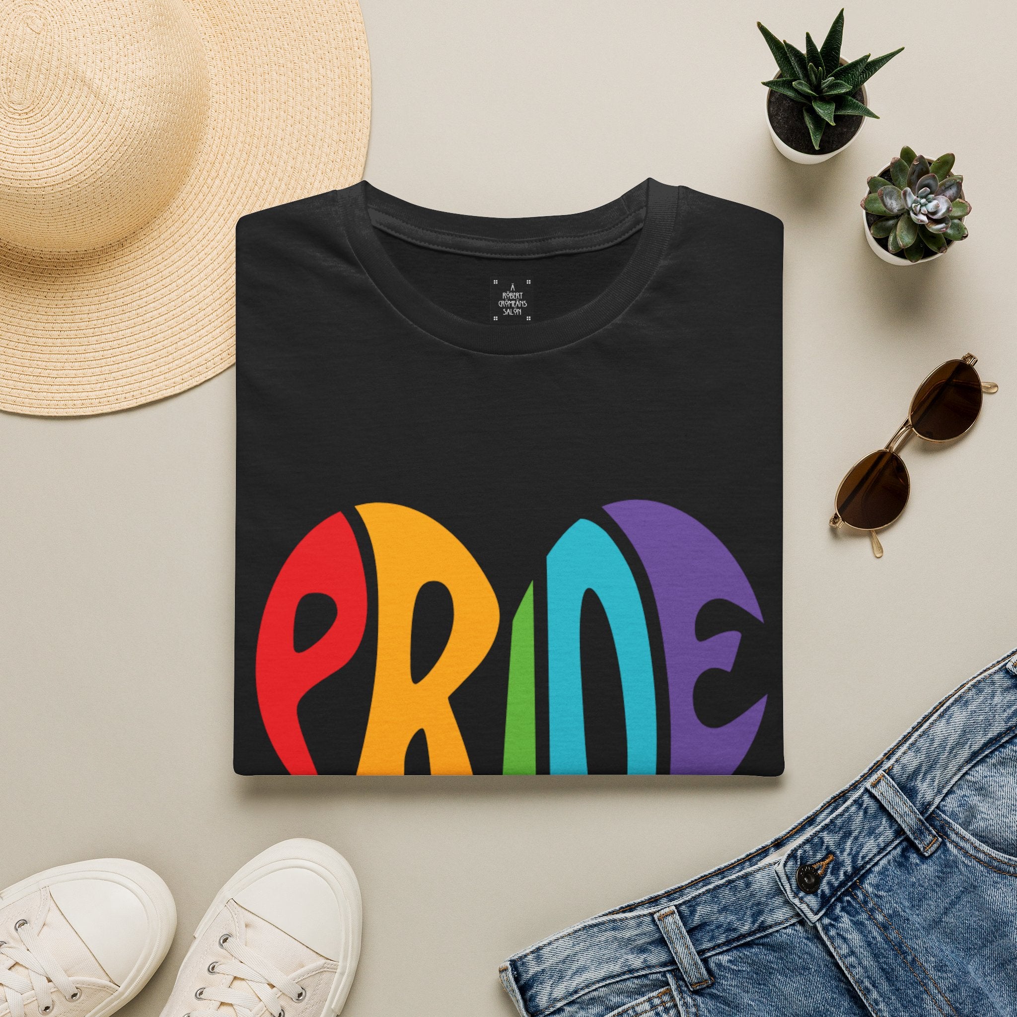 Pride Heart T-Shirt — Rainbow "PRIDE" Graphic Tee unisex fit
